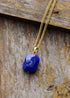 Boho Necklace, Deep Blue Lapis Square Pendant